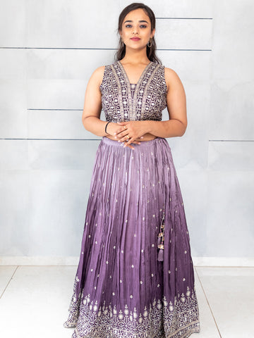 Desinger IndoWestern Collection By Kalpanas Creations Ombre Peplum Koti