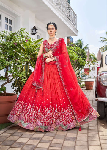 Radiant Rangoli Ensemble 2024: Anika Wedding Lehenga Choli by Kalpanas Creations