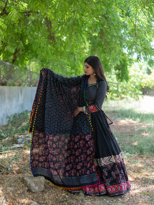 Black Jacket Style Chaniya Choli by Kalpanas Creations