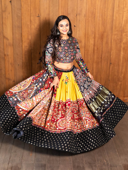 Black Heritage Gamthi Navratri Chaniya Choli By Kalpanas Creations