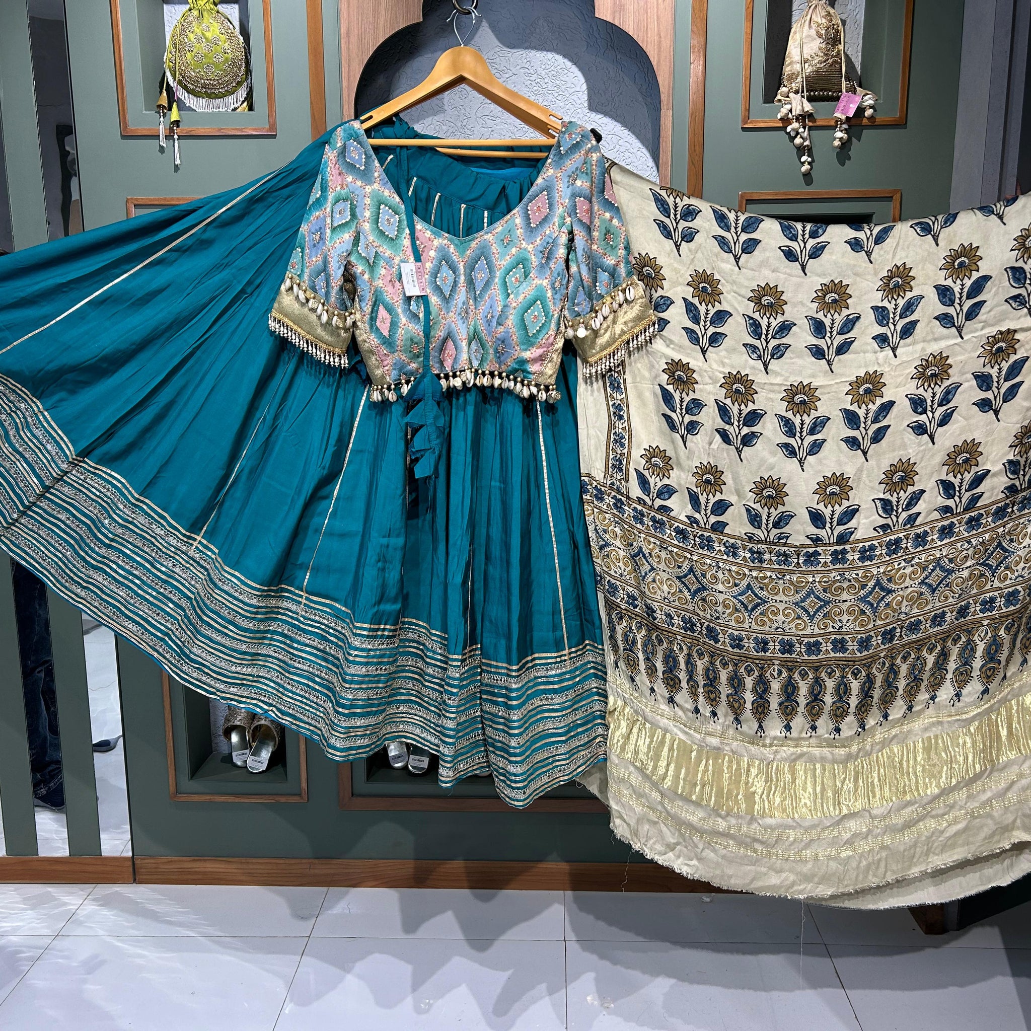 KC Peacock Teal Bombay Silk
