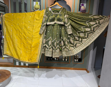 15809 Green Lengha Choli
