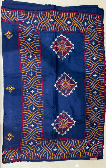 Pure Tussar Silk Kutchi Work Saree