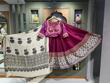 Model Ajrakh dupatta new ,FB chaniya Design, FKB 14 005