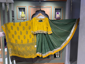 FB chaniya ,KC blouse kodi coin ,EEGL Chinnon Ajrakh print Duppata