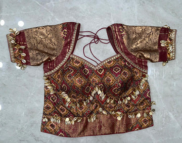 Brown Bombay Silk Blouse KC  0005106