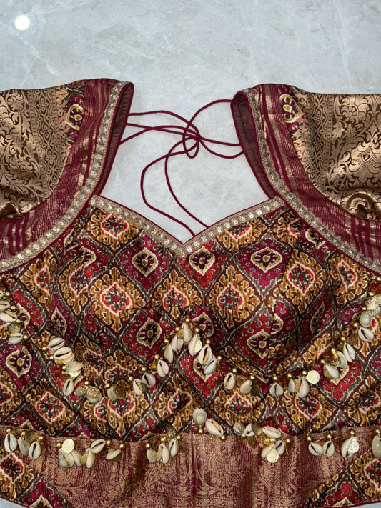 Brown Bombay Silk Blouse KC  0005106