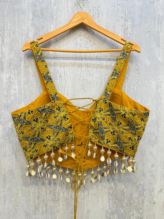 Cotton Block Print Blouse KC 0005105 Yellow