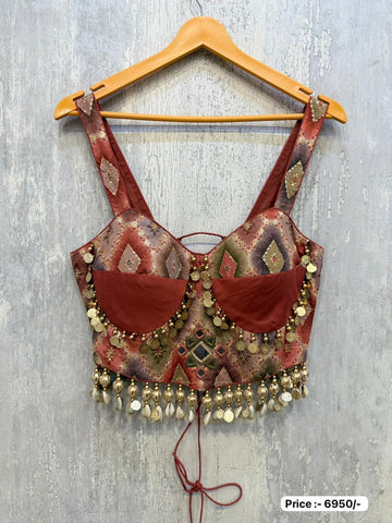 Bombay Silk with Kodi Coin Maroon BL KC 0005105
