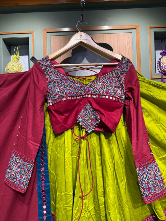 Cotton Chaniya Choli Set with Mirror Work