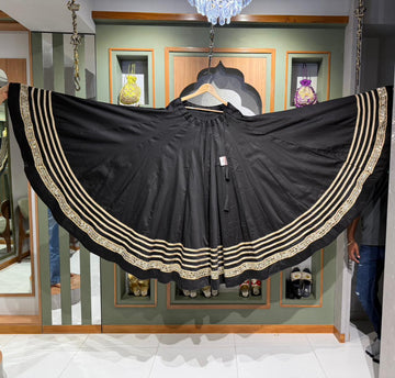 Bombay Silk Chaniya with Real Mirror Hand Work