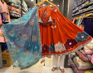 ORANGE SPEGETTI CHANIYA CHOLI