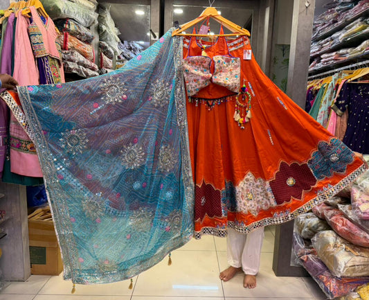 ORANGE SPEGETTI CHANIYA CHOLI