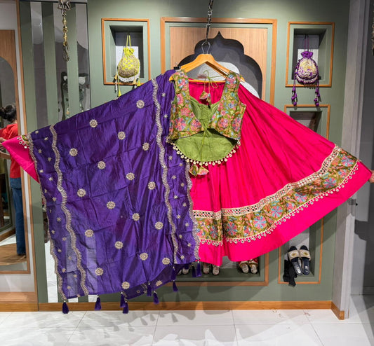 Rani & Blue Corset Chaniya Choli