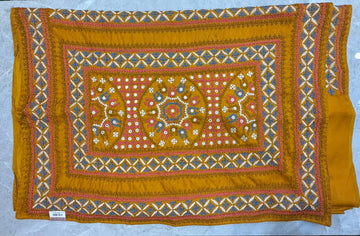 Yellow Rabari Bharat Saree with Mirror Katha Work