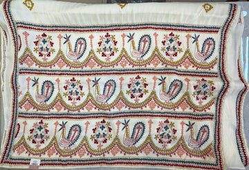 Cream Color Rabari Bharat with Mirror Katha Work Saree