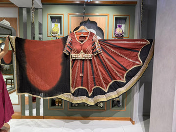 Pure Jam Silk Brown & Black Chaniya Choli