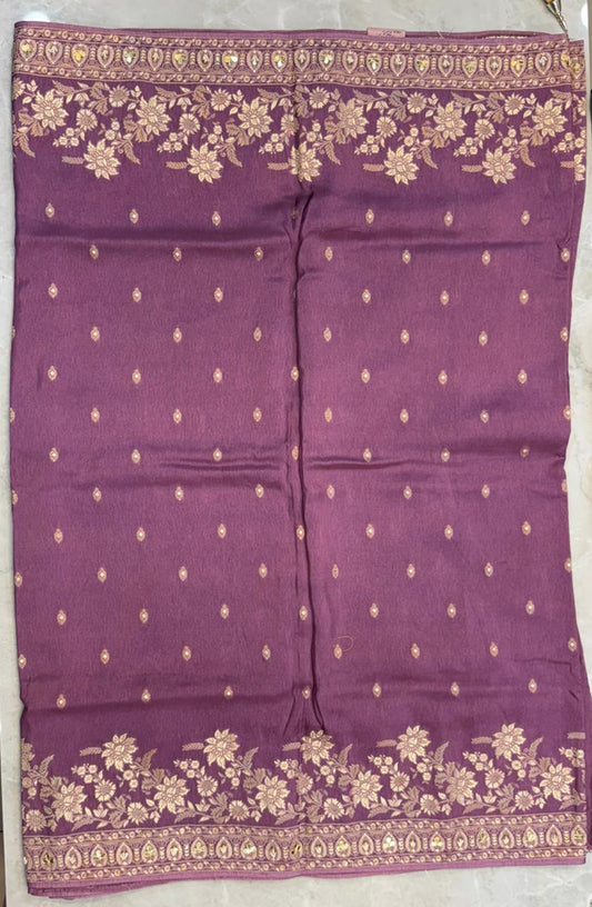 Purple Dola Silk Banarasi Saree