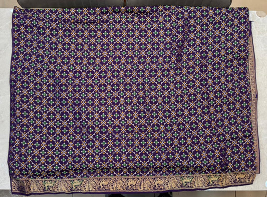 Dola Silk Purple Banarasi Saree with Patola weaving