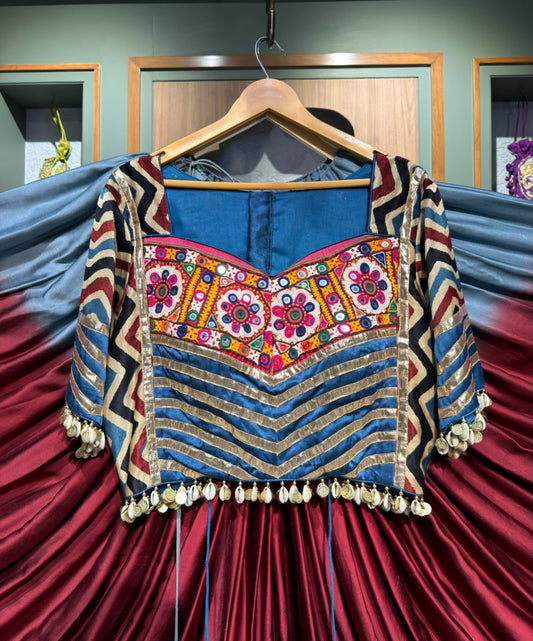 Garba Heritage Designer 12-Meter Ombre Modal Silk Chaniya Choli