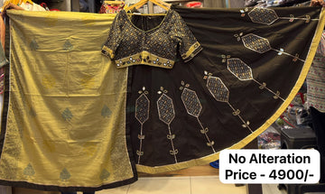 Designer Cotton Ajrakh Chaniya Choli With Mirror work