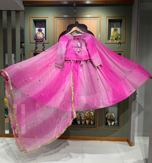 Ombre Shading Premium Goergette Chaniya Choli By Kalpana's Creations